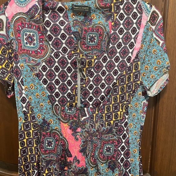Romeo pour Juliette.Paris  women’s Multicolor Patterned Dress short sleeve S 46 - Picture 4 of 7